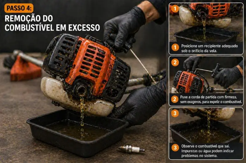 Remoção do combustível em excesso